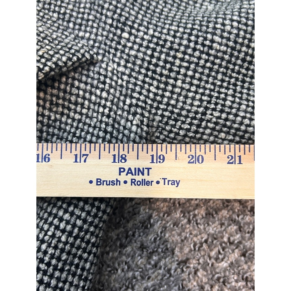 Vintage Great Britain Green White Tweed Wool Maxi Coat Long Trench Jacket Womens - Picture 14 of 16